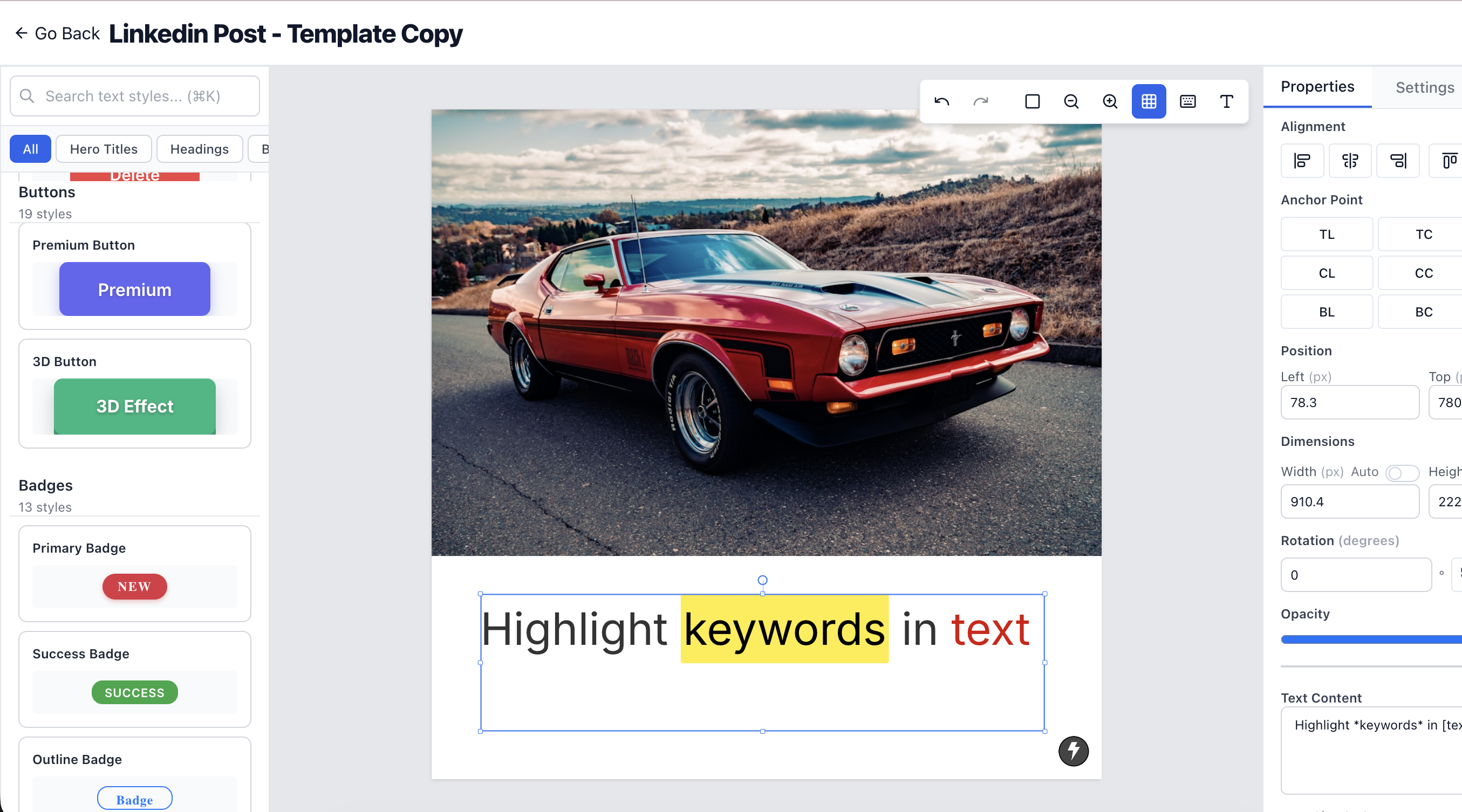 Pre-Built Text Style Components