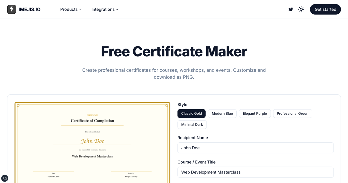 Free Certificate Maker